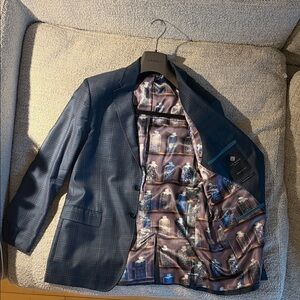 Ted Baker Navy Checkered Men's Blazer